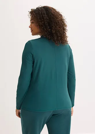 Outdoor jas met halve ritssluiting, sneldrogend, Kleur: zwart