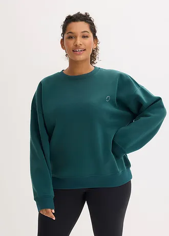 Oversized thermo sweater, sneldrogend, Kleur: petrolgroen