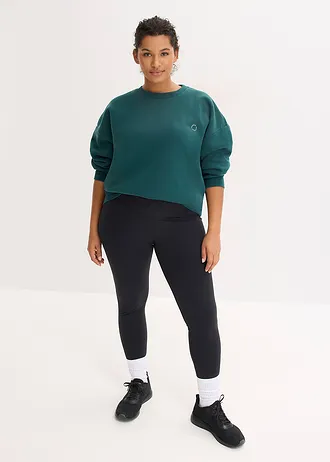 Oversized thermo sweater, sneldrogend, Kleur: petrolgroen