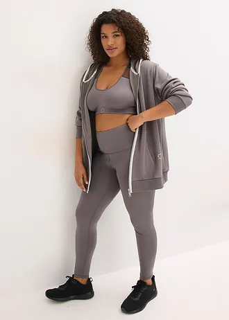 Thermo sweater, sneldrogend, Kleur: granietgrijs