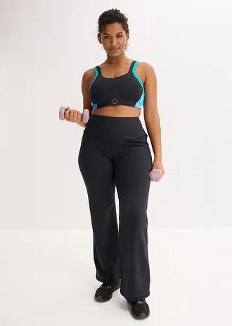 Sportbroek met steekzakken, sneldrogend, Kleur: zwart