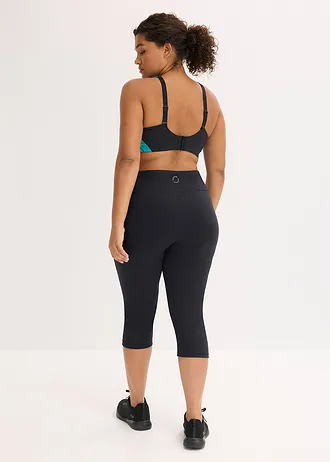 Legging de sport robuste, coupe corsaire, Couleur: noir