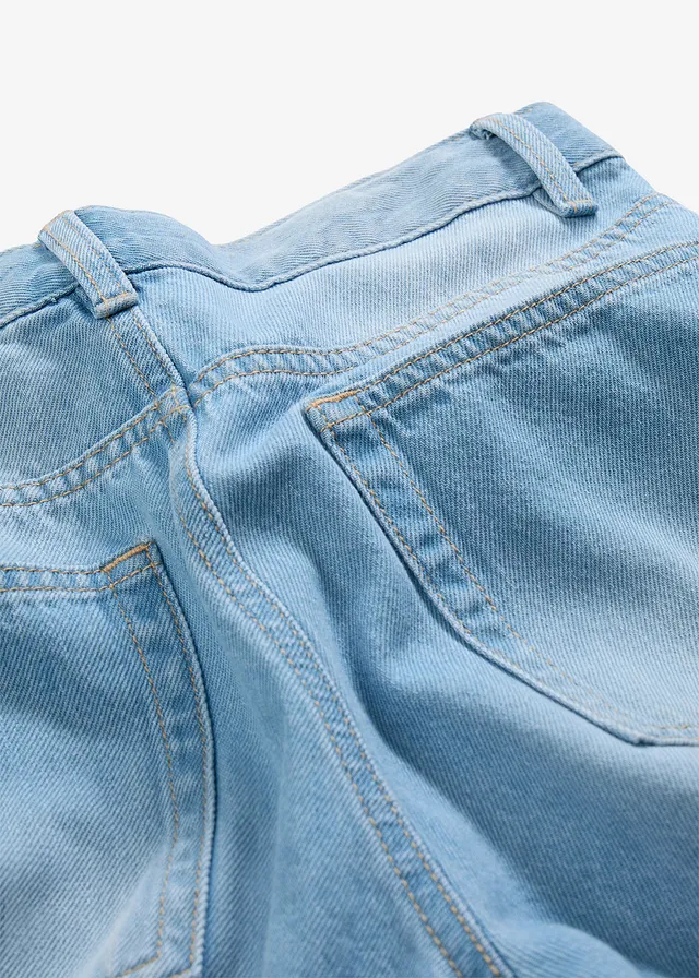 Džíny Baggy Fit, Straight, s nastavitelným pasem, barva: světle modrý denim