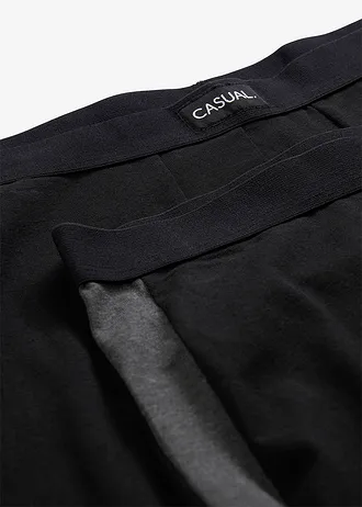 Chiloți boxer mulați lungi cu bumbac (set/2 buc.) • negru-gri-antracit melanj • magazin bonprix