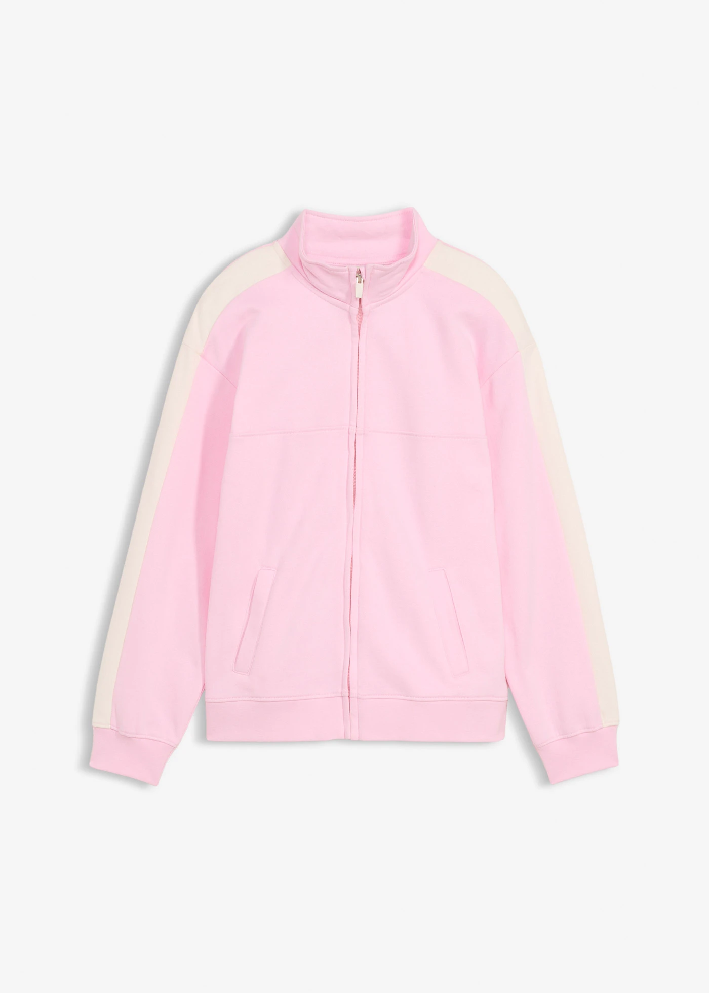 Sweat zippé 100% coton • rose cristal-blanc nacré • Boutique bonprix