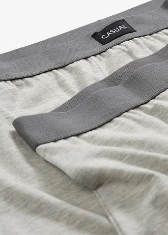 Bokserki o dopasowanym kroju z bawełną (3 pary) • jasnoszary melanż • sklep bonprix