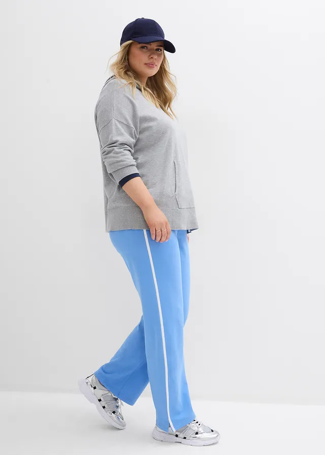 Joggingbroek van zwaar katoen (set van 2), Kleur: middenblauw-zwart