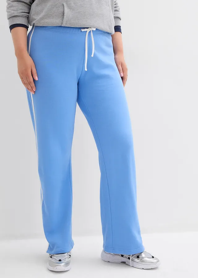 Joggingbroek van zwaar katoen (set van 2), Kleur: middenblauw-zwart