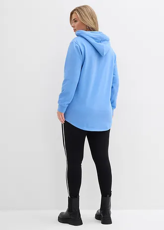 Joggingpak met lange sweater en legging (2-dlg.), Kleur: middenblauw-zwart
