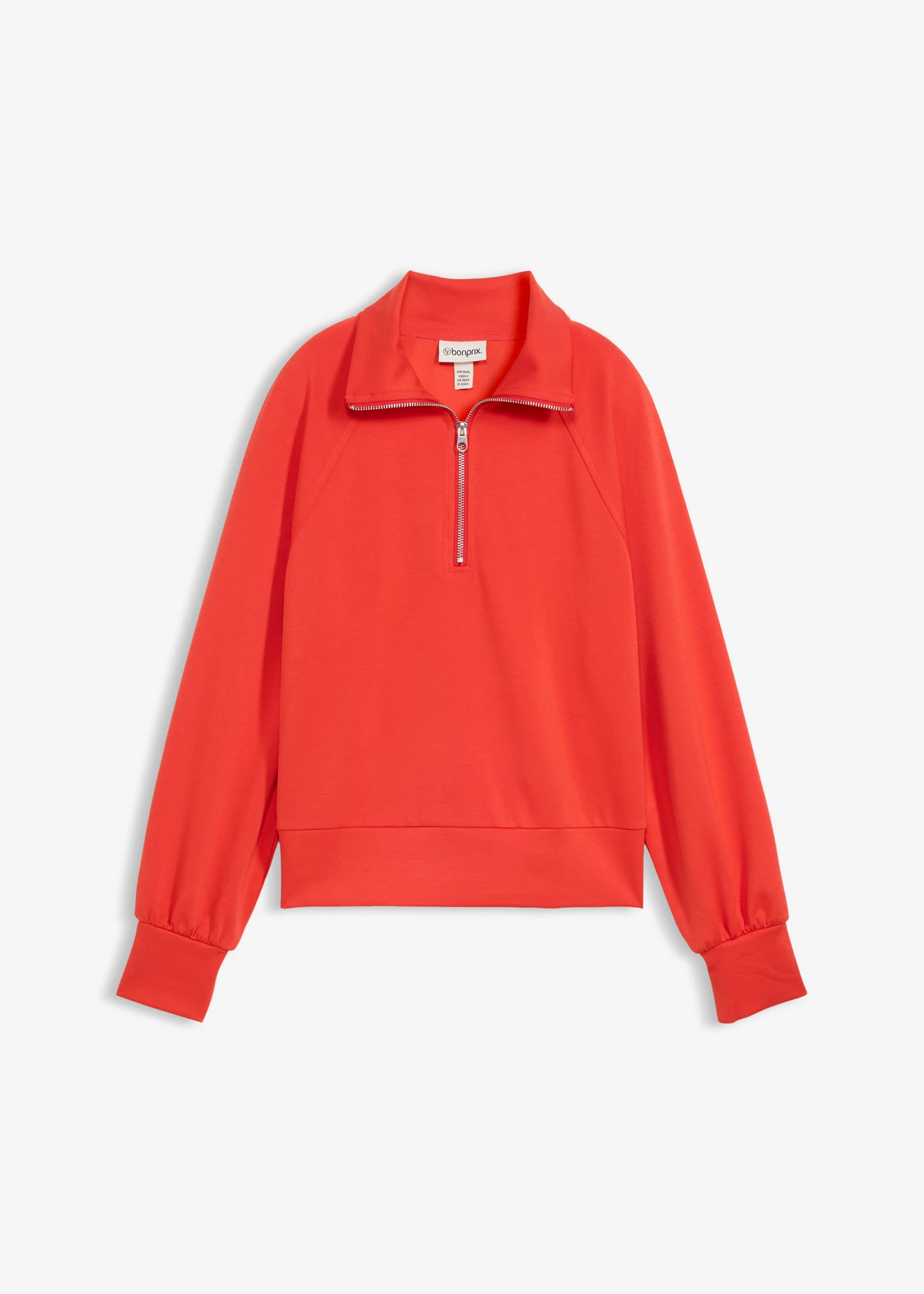 Bluză casual din material scuba moale • roșu-căpșună • magazin bonprix