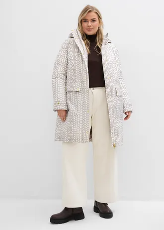 Lange outdoor jas waterdicht, Kleur: parelwit