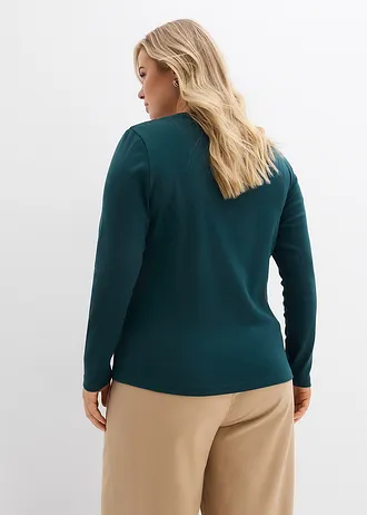 T-shirt manches longues 100% coton, Couleur: vert profond