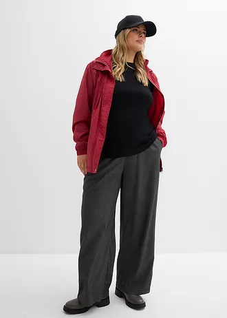 Lichte tussenjas met capuchon, Kleur: kersenrood