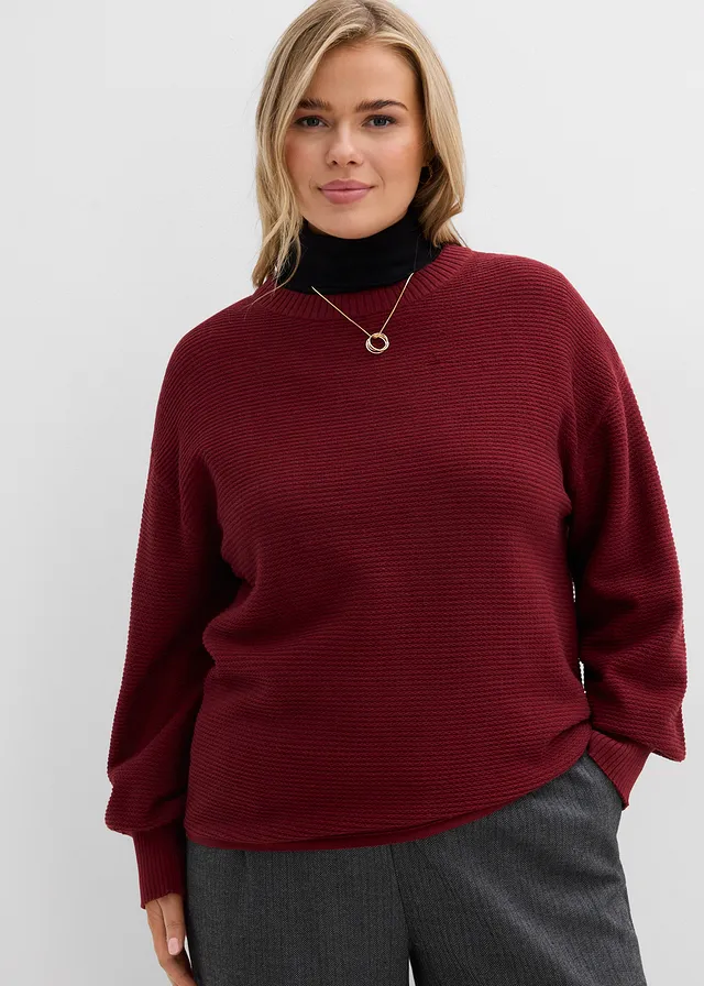 Pull, Couleur: rouge rubis