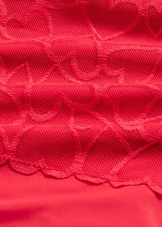 Corrigerende string, medium corrigerend met hartjes kant • salsarood • bonprix online shop