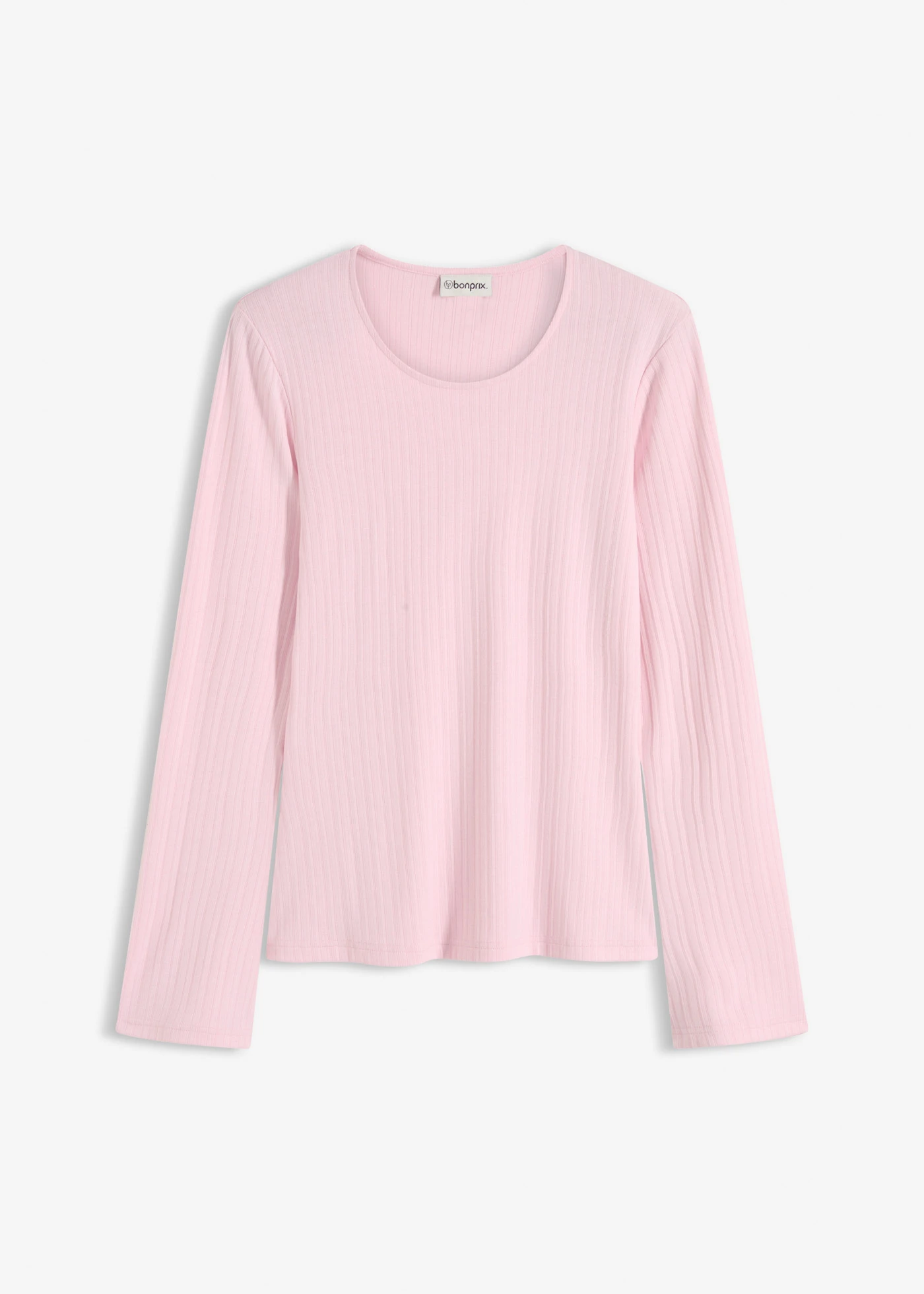 T-shirt manches longues côtelé • rose cristal • Boutique bonprix