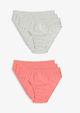 Chilot (6 buc./pac.) • gri deschis melanj/pink corai/alb • magazin bonprix