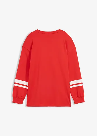 T-shirt manches longues oversize 100% coton, Couleur: fraise-blanc imprimé