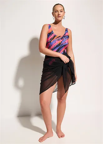 Costum de baie cu efect ușor modelator • negru, cu imprimeu grafic • magazin bonprix