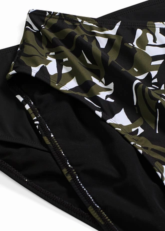 Sťahujúce bikinové nohavičky (2 ks v balení) • čierna + biela vlan-čierna-olivová potlačená • obchod bonprix