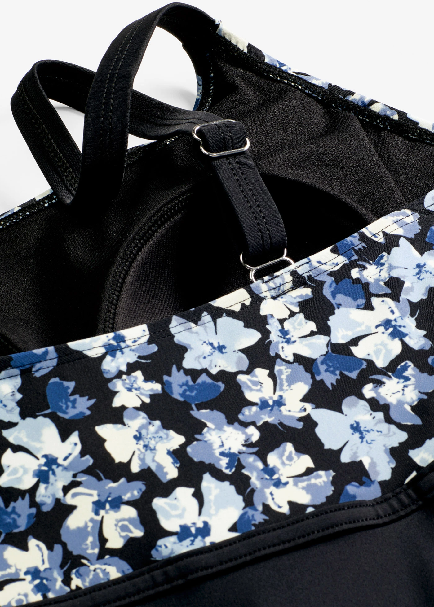 Licht corrigerende badpakjurk • zwart-blauw gebloemd • bonprix online shop