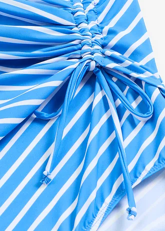 Maillot 1 pièce sculptant avec lien à nouer, maintien léger • bleu acier rayé • Boutique bonprix