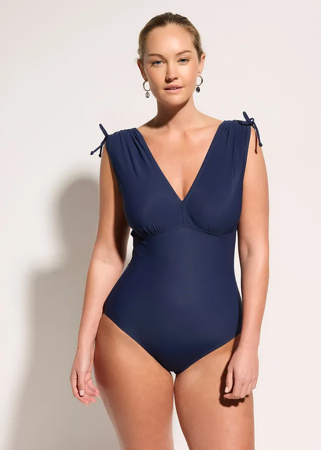 Maillot sculptant à larges bretelles, maintien léger • bleu foncé • product-page.page-title-suffix
