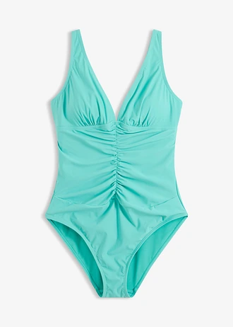 Licht corrigerend badpak met plooien, Kleur: turkoois