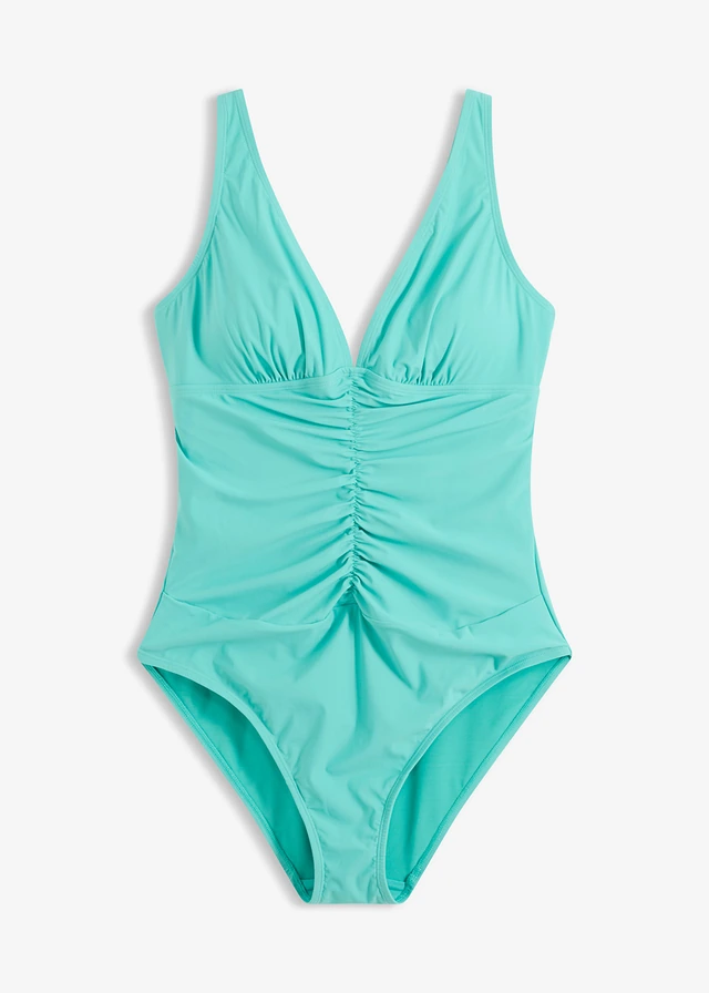 Licht corrigerend badpak met plooien, Kleur: turkoois
