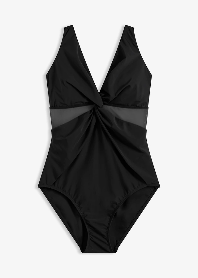 Maillot sculptant avec mesh transparent, maintien léger