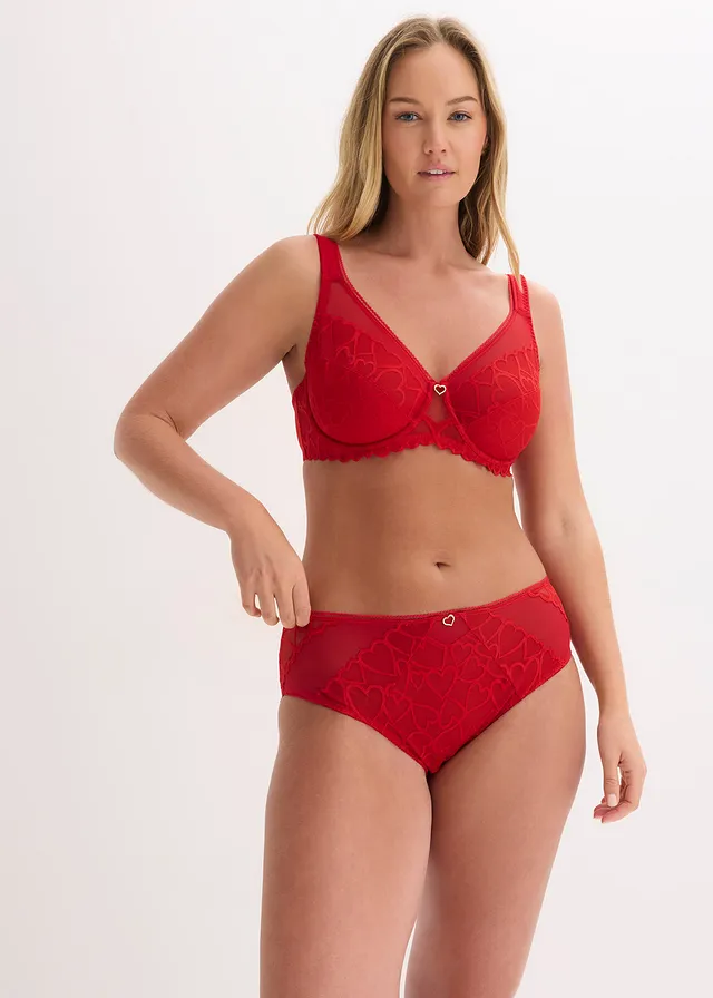 Minimizer bh met gewatteerde bandjes, Kleur: salsarood