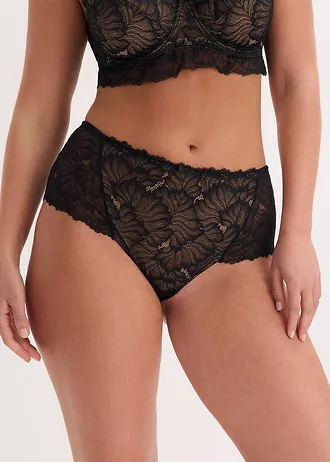 Culotte Maxi en dentelle, Couleur: noir-marron clair