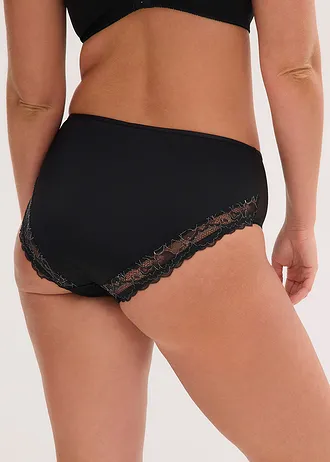 Chilot maxi cu dantelă delicată • negru/gri-argintiu • magazin bonprix