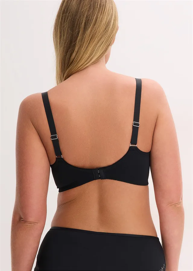 Soutien-gorge minimiseur avec dentelle, Couleur: noir/argenté mat
