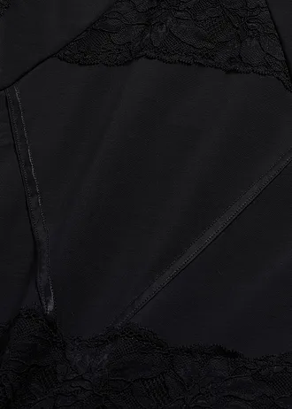 Body modelujące z koronką, lekki stopień modelowania • czarny • sklep bonprix