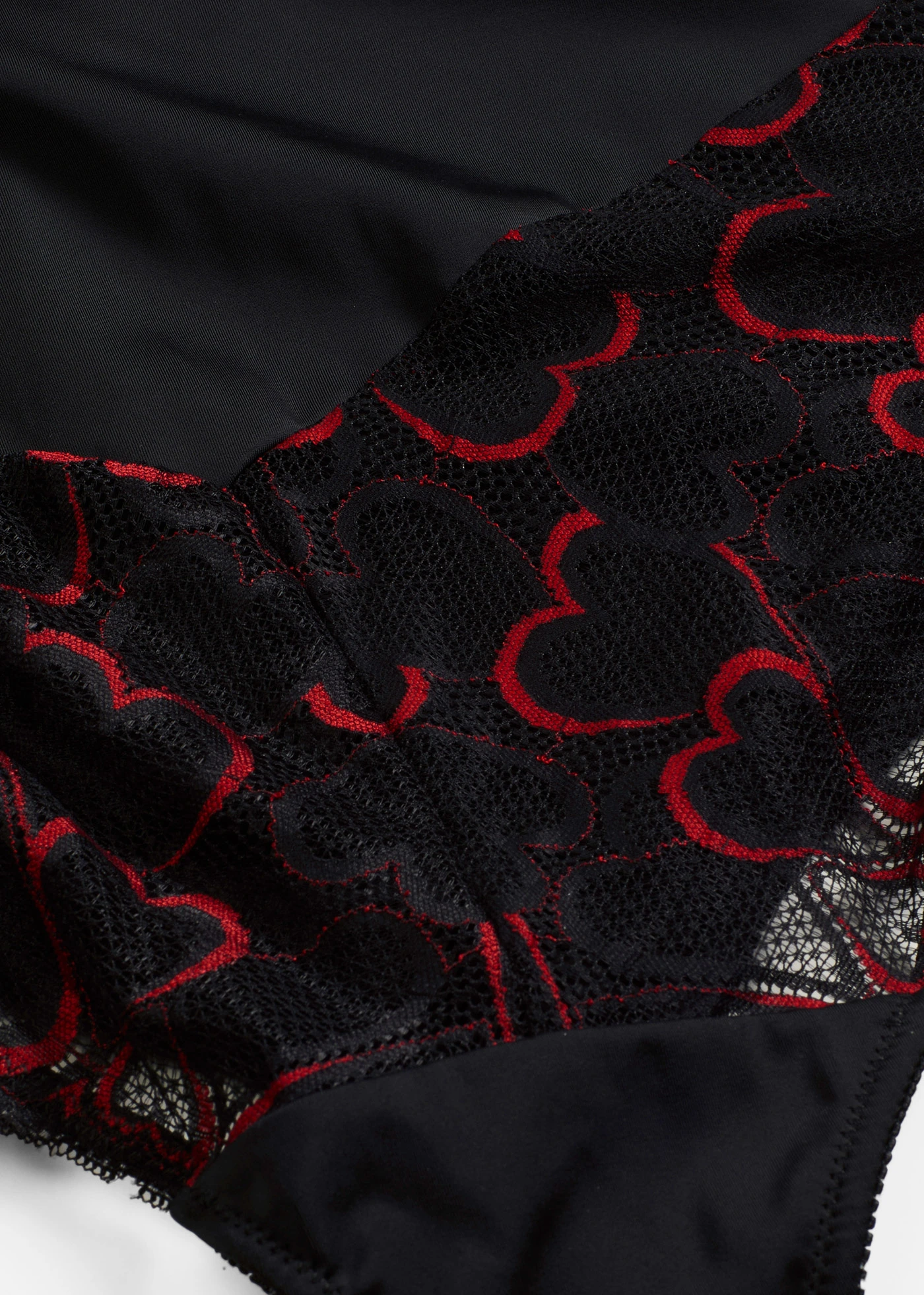 Sťahovacie body s čipkou • čierna-červená salsa • obchod bonprix