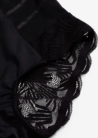 Corrigerende slip met kant, medium corrigerend • zwart • bonprix online shop