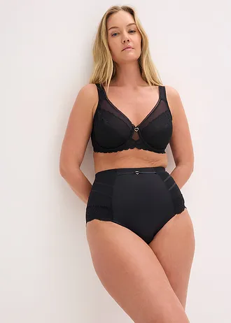 Figi shape z koronką o średnim stopniu modelowania • czarny • sklep bonprix