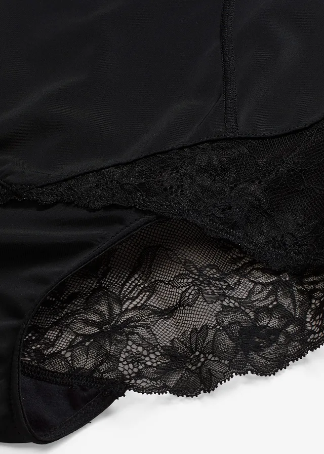 Culotte sculptante taille haute avec dentelle, maintien modéré • noir • product-page.page-title-suffix