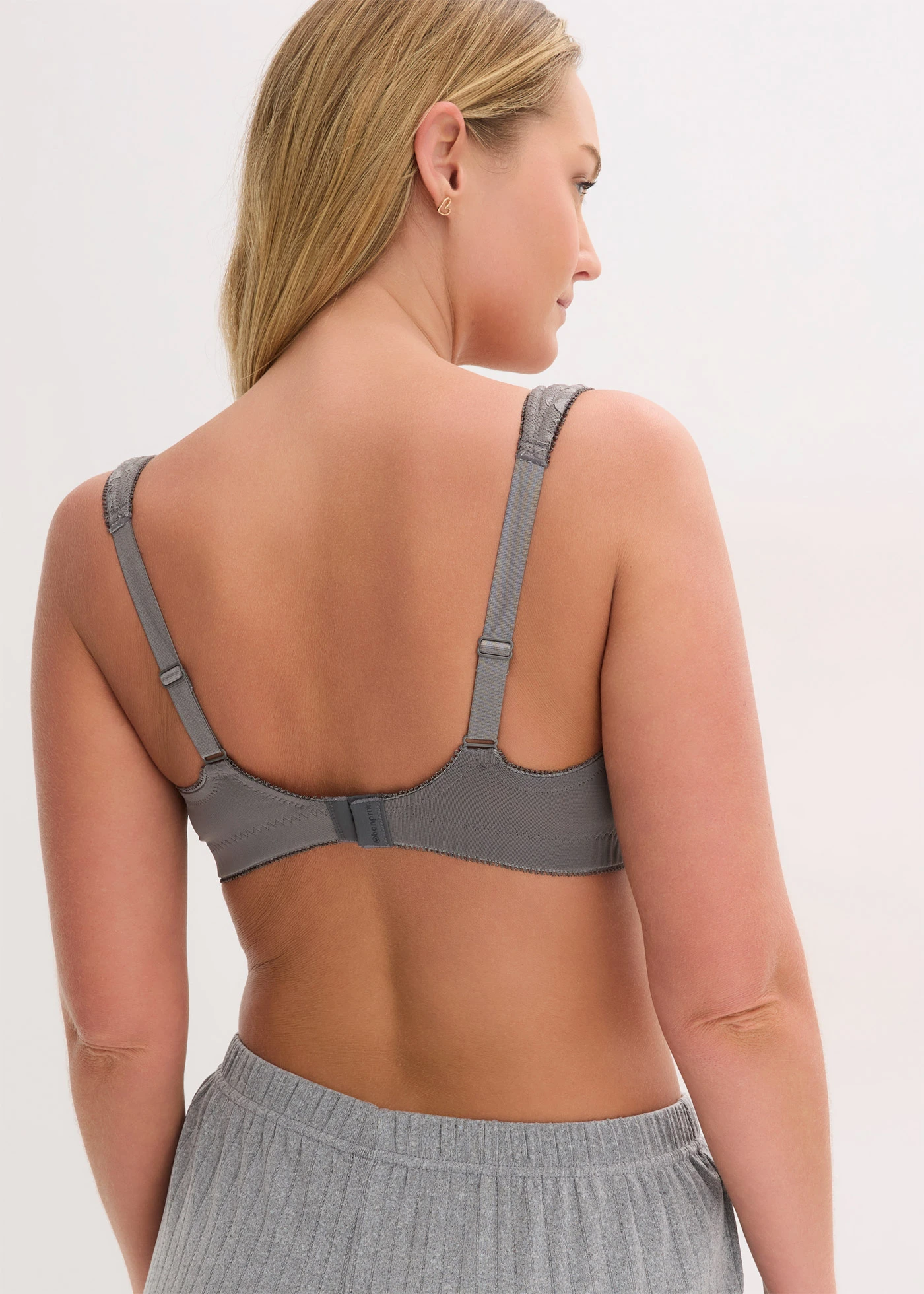 Odľahčujúca podprsenka bez kostíc s vystuženými ramienkami (2 ks) • žulovo sivá + biela • obchod bonprix