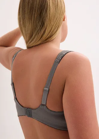 Odľahčujúca podprsenka bez kostíc s vystuženými ramienkami (2 ks) • žulovo sivá + biela • obchod bonprix