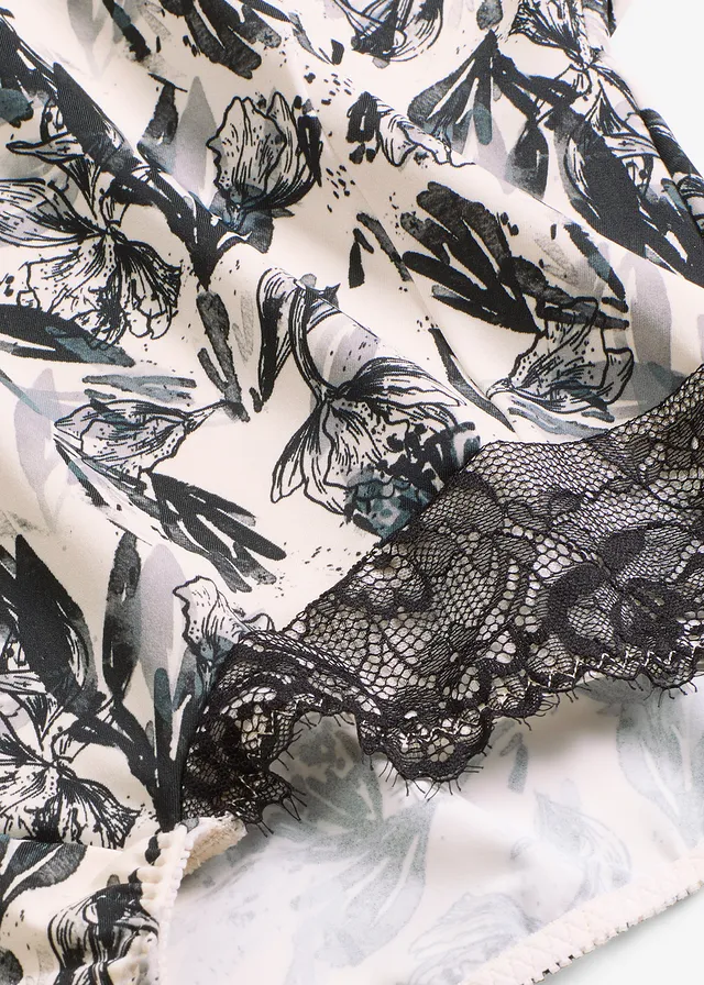 Tailleslip met kant, medium corrigerend • zwart-natuurbeige gebloemd • product-page.page-title-suffix