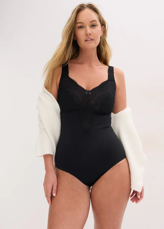 Corrigerende body zonder beugels met kant, medium corrigerend • zwart • product-page.page-title-suffix