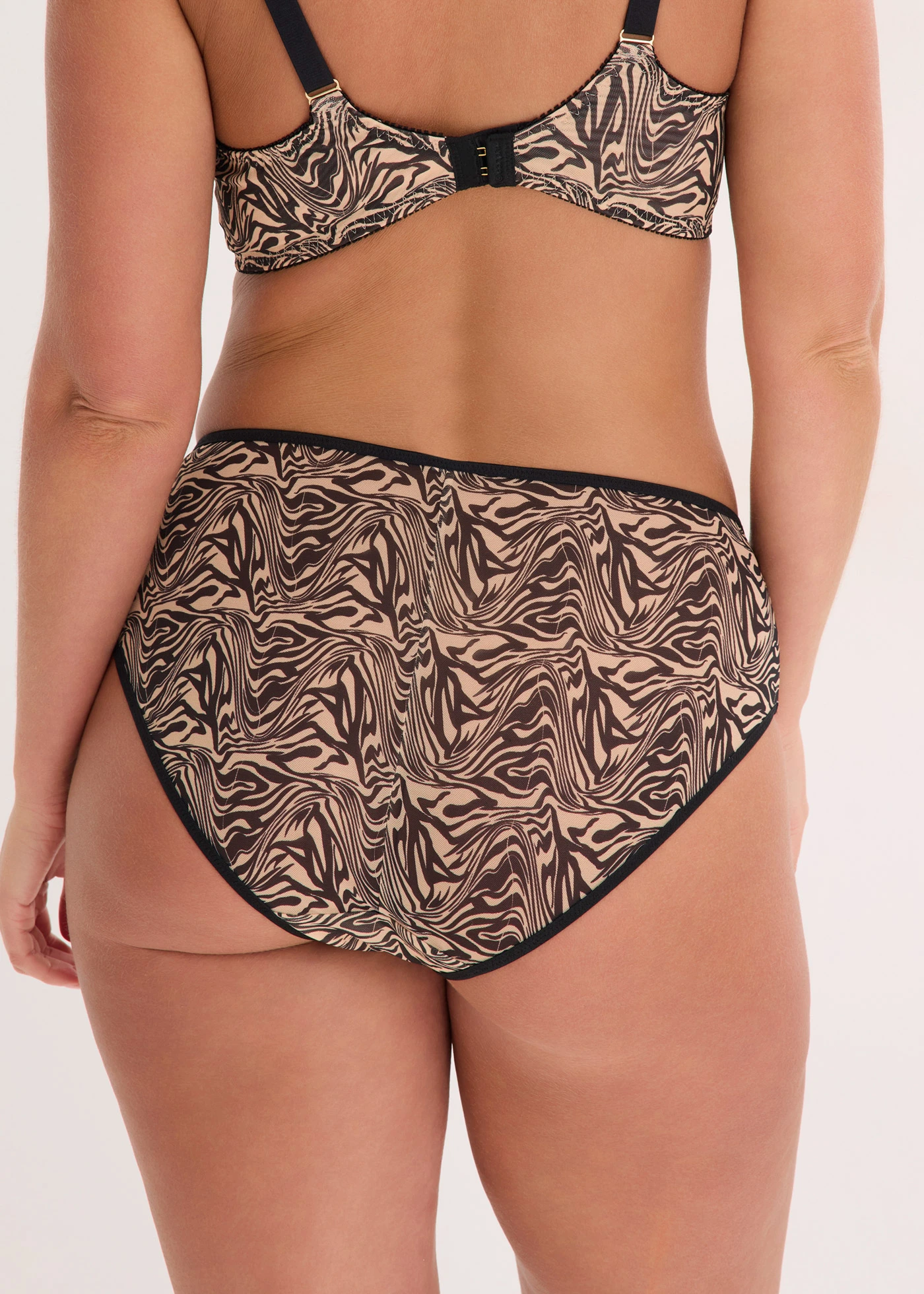 Maxislip van bedrukt mesh • zwart met zebraprint • bonprix online shop