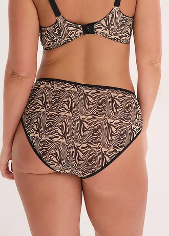 Maxislip van bedrukt mesh • zwart met zebraprint • bonprix online shop