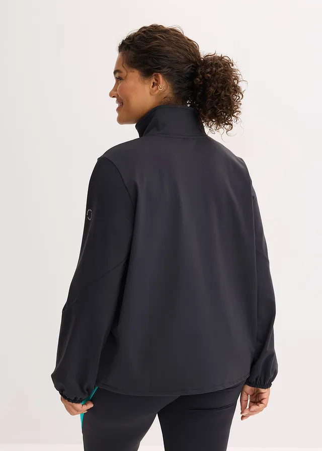 Veste de sport oversize, toucher coton, Couleur: gris-noir