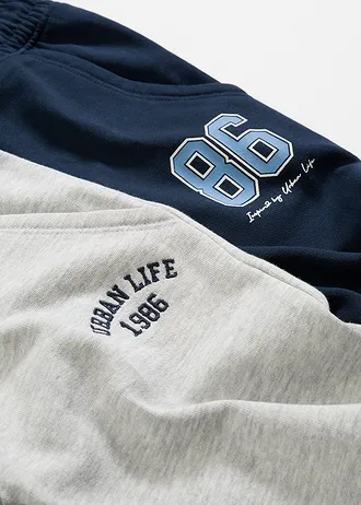 Joggingbroek (set van 2) • donkerblauw+lichtgrijs gemêleerd • bonprix online shop