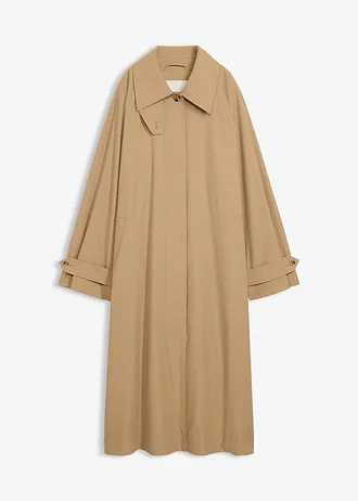 Trenchcoat met kleppen, Kleur: kakibruin