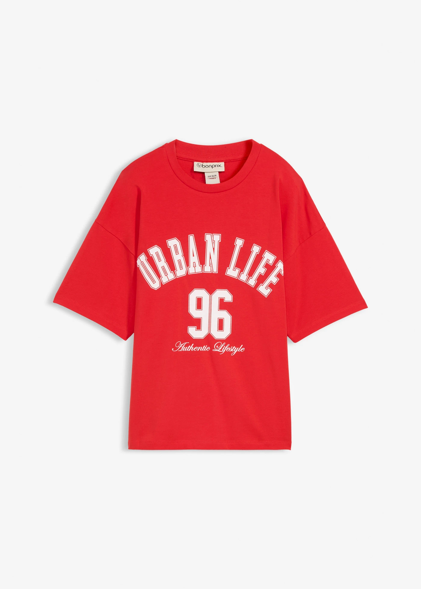 Oversize tričko • jahodová s potiskem • bonprix obchod