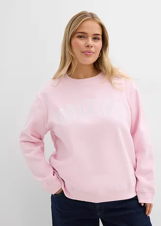 Oversized sweater van katoen, Kleur: kristalroze
